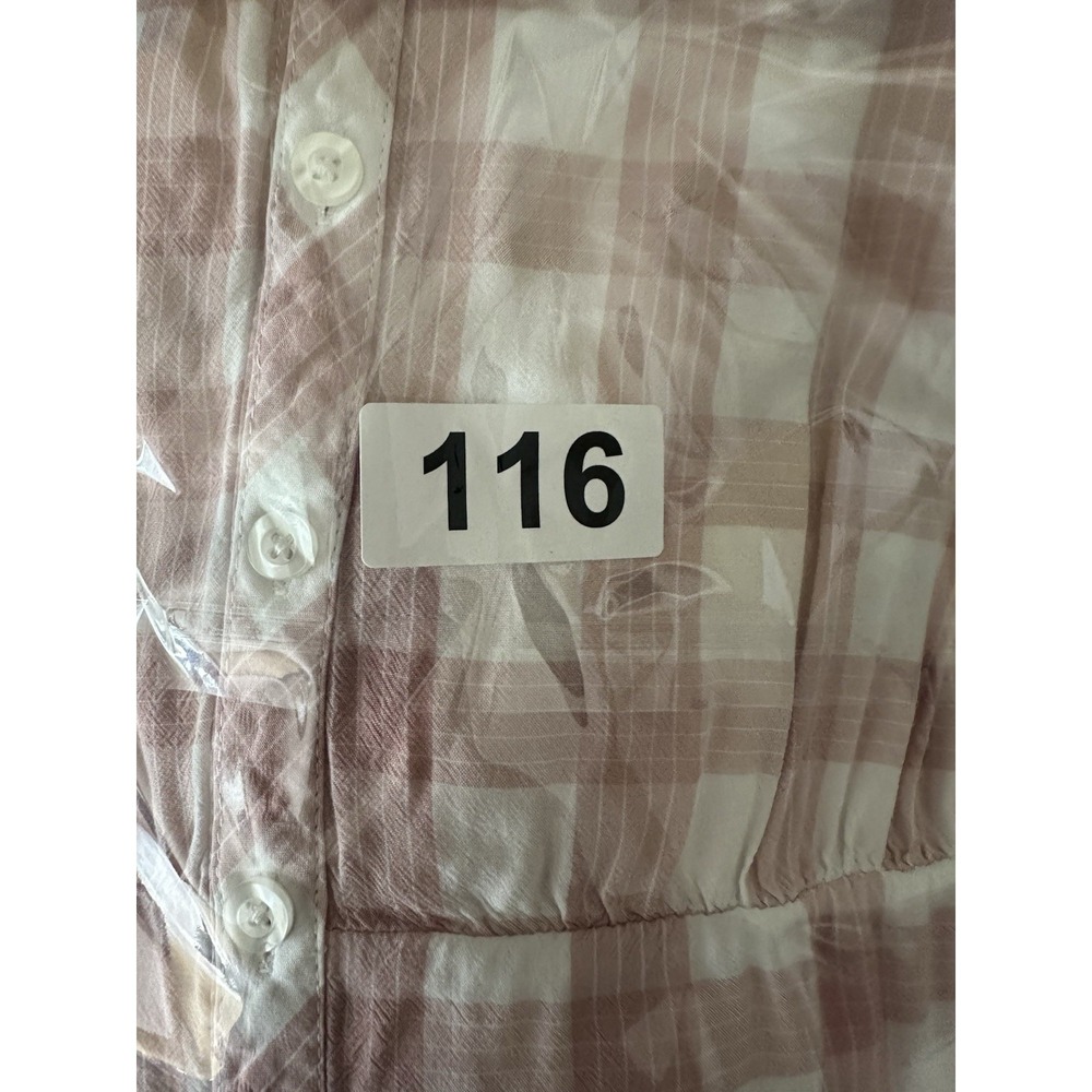 Torrid Babydoll Blouse Pink White Plaid V-Neck Plus Size 1 Lightweight - Picture 11 of 11